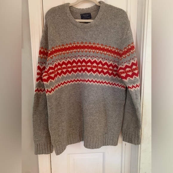American Eagle Fair Isle Nordic Lambswool Heavy Knit Sweater Y2K XL